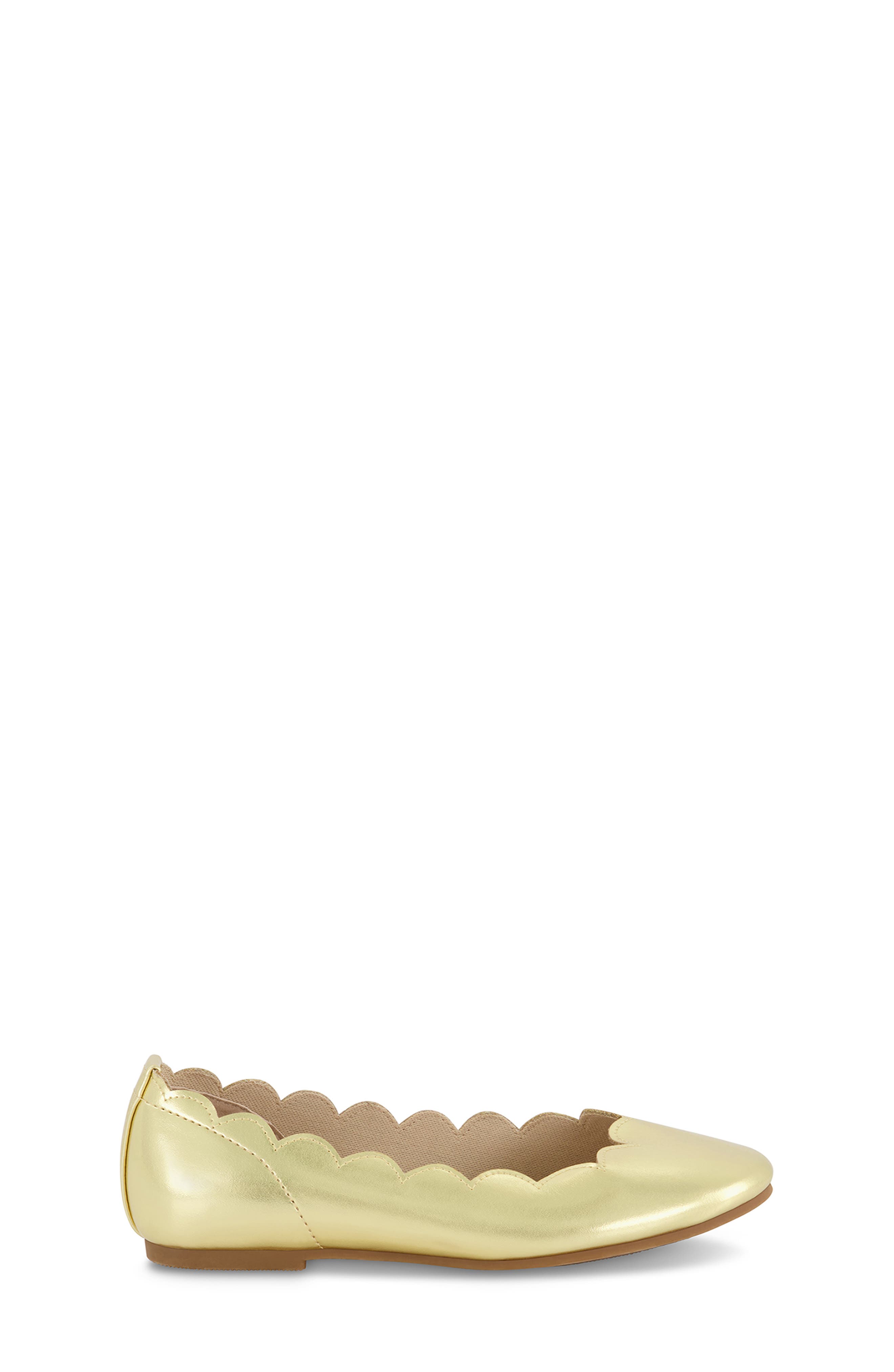 Amy Scallop Flat, Alternate, color, GOLD