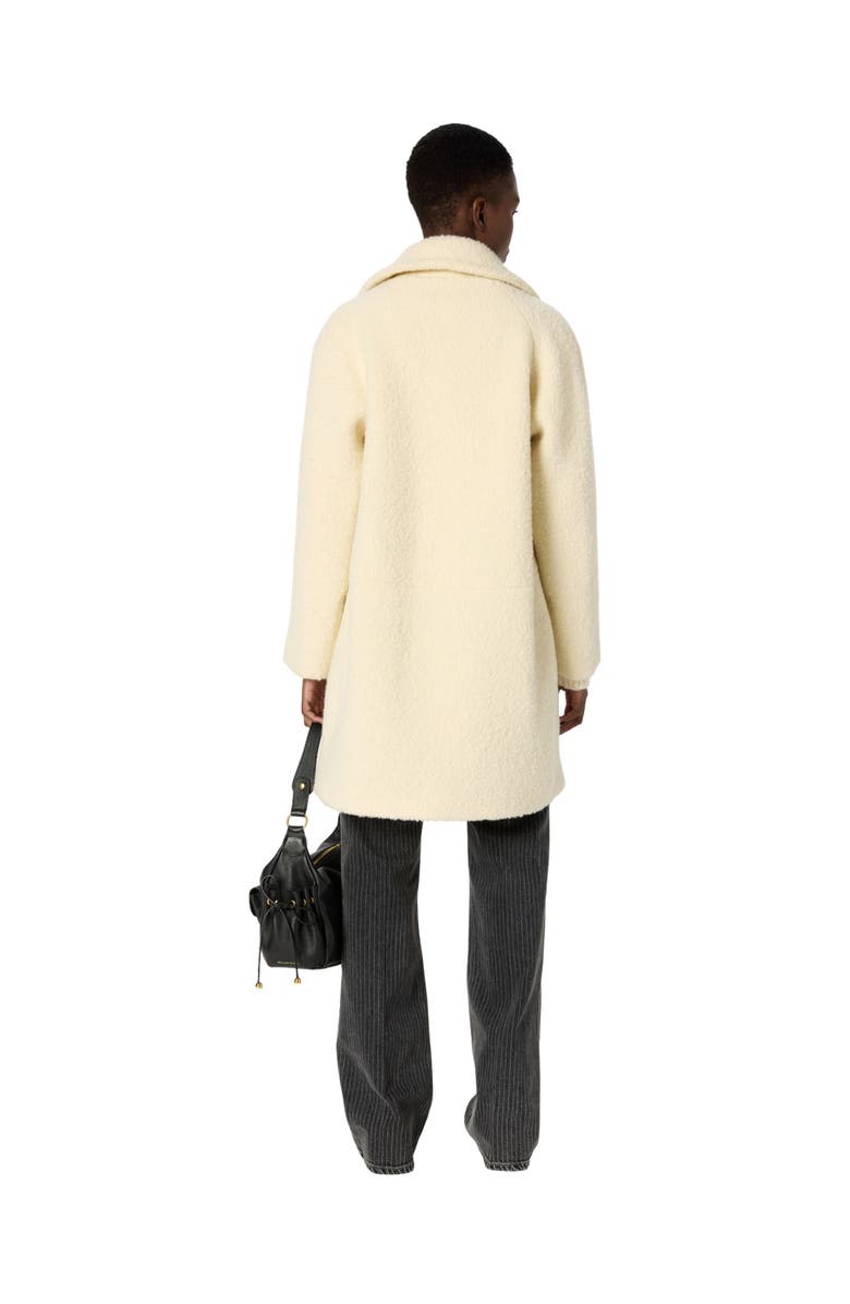 GERARD DAREL Maiwenn Bouclé Mid-Length Coat, Alternate, color, Ecru