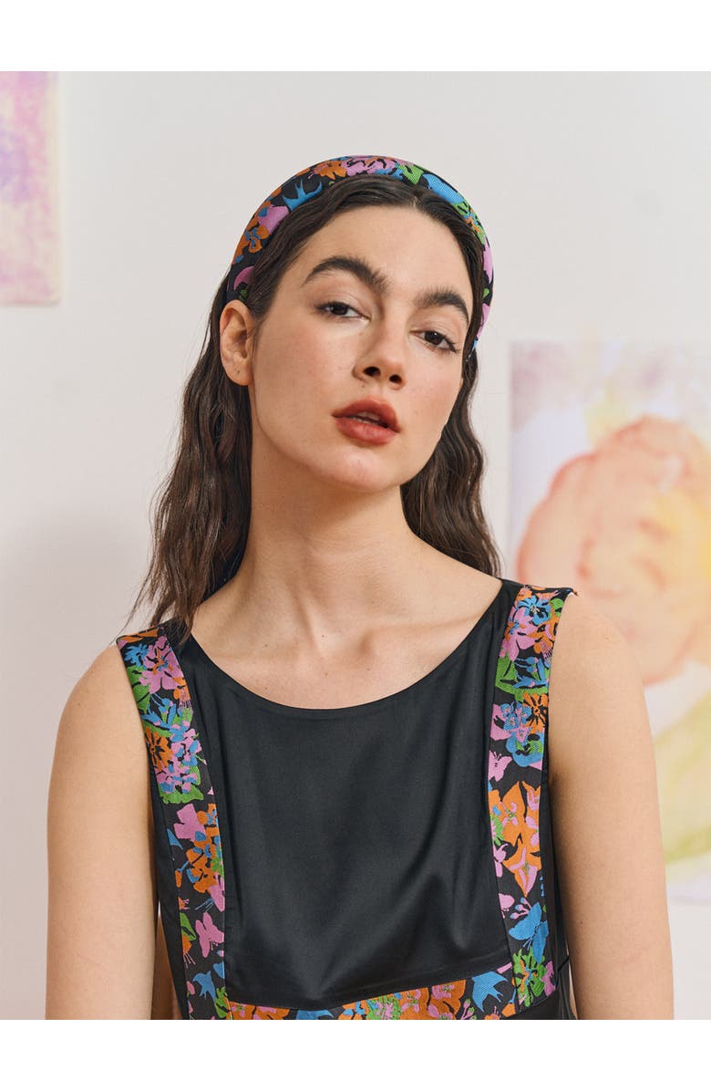 Lost Pattern NYC FRIDA x LOST PATTERN "Frida's Garden" Jacquard Hairband, Alternate, color, Black