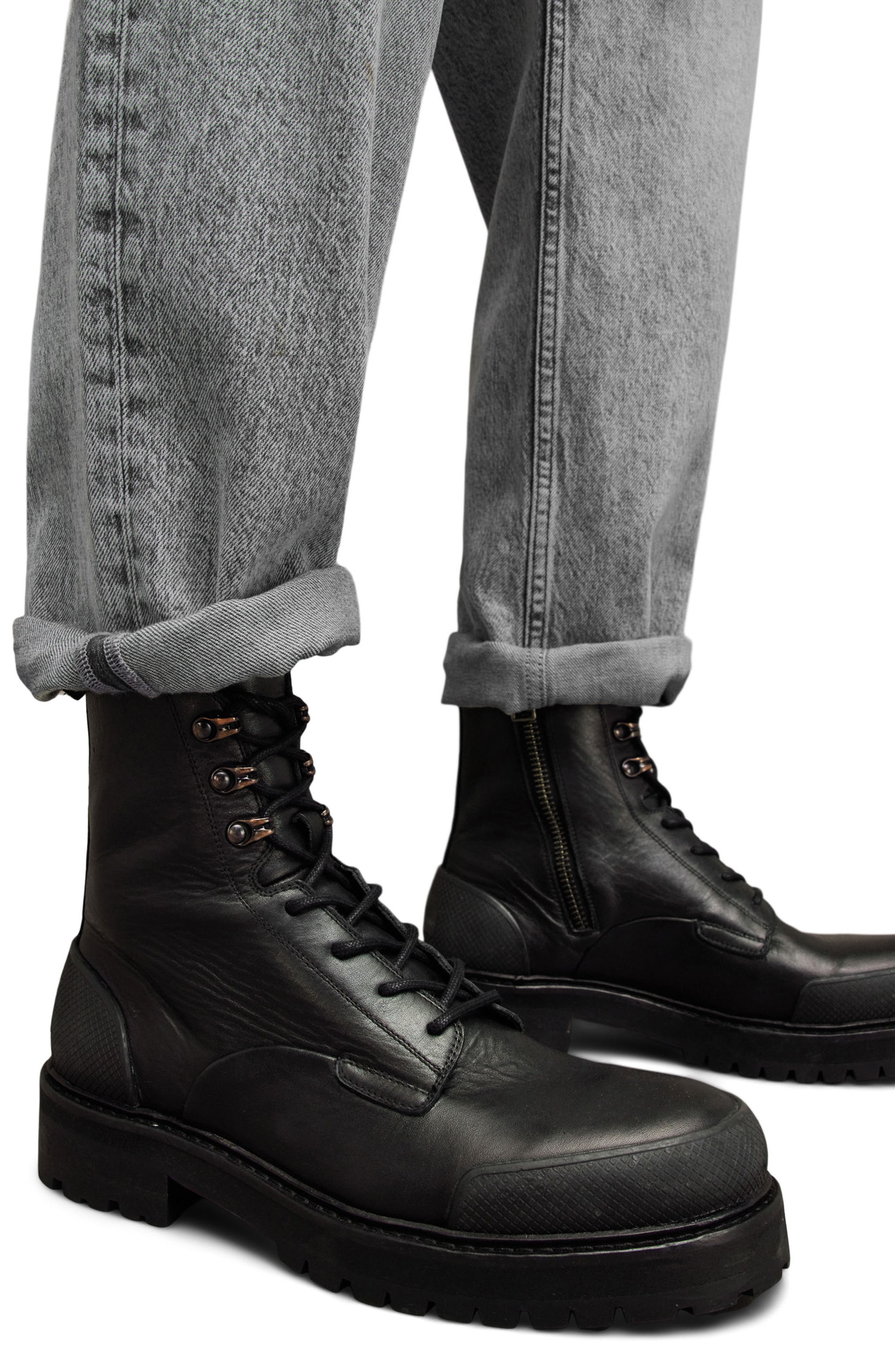 AllSaints Mudfox Leather Boot, Alternate, color, 