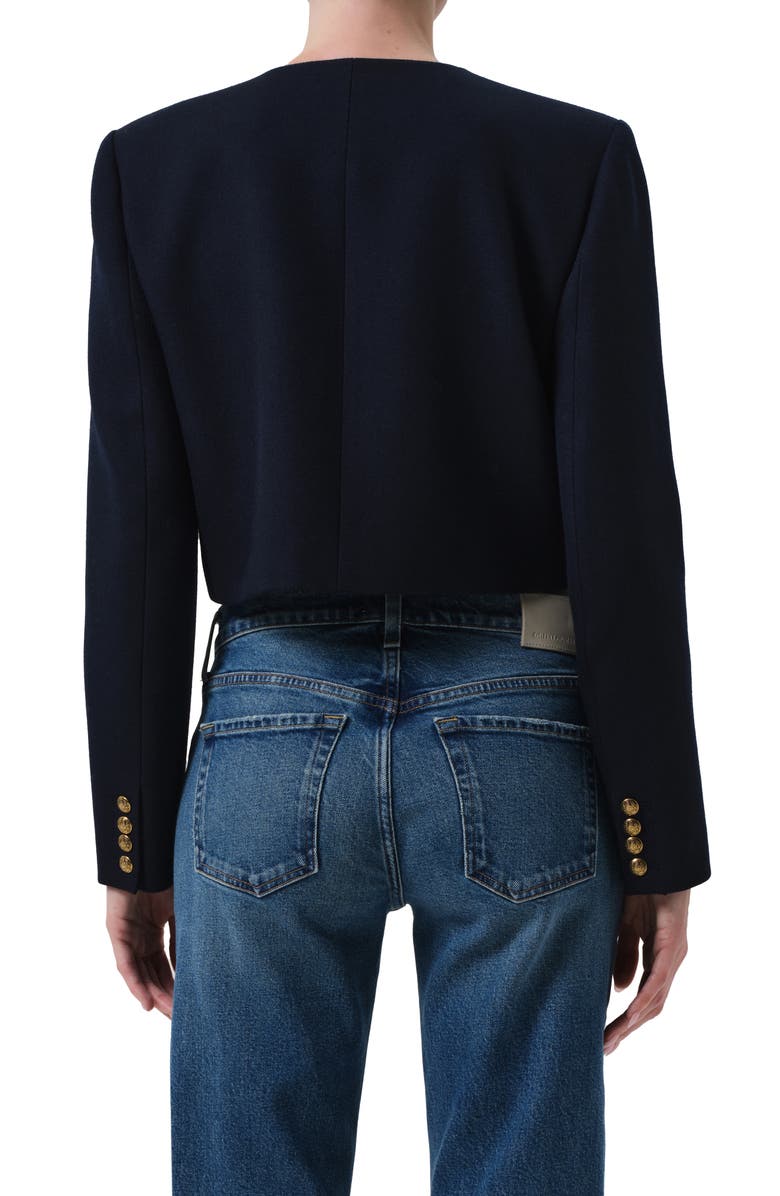 Citizens of Humanity Sophia Crop Wool Jacket, Alternate, color, Navy