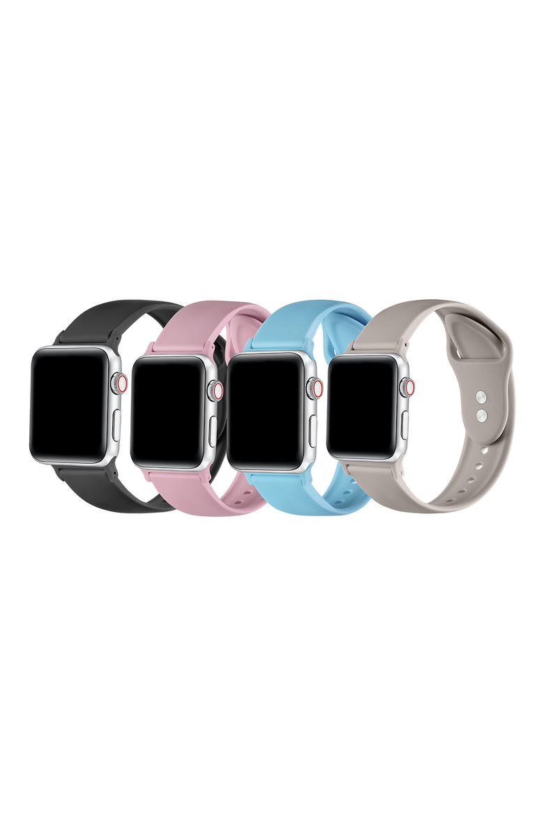 4-Pack Silicone Watchbands, Main, color, BLUE MULTI