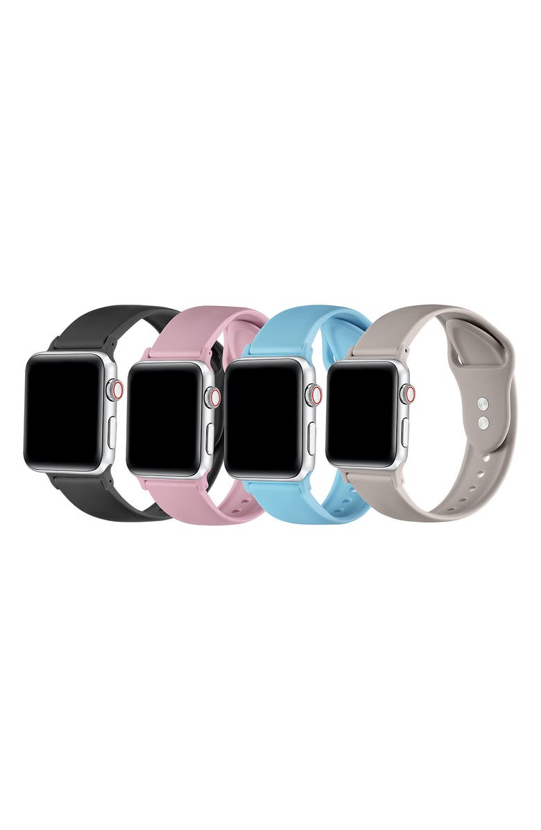 Posh Tech 4-Pack Silicone Watchbands, Main, color, Blue Multi