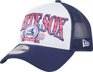 New Era Men's New Era White Chicago White Sox Distressed 9FORTY A-Frame Adjustable Trucker Hat