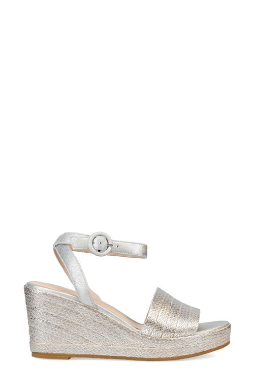 Pelle Moda Wilder Espadrille Wedge Sandal In Silver