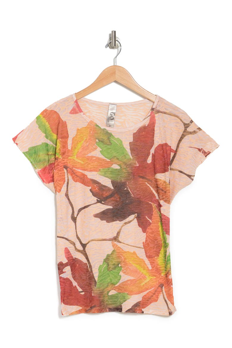 Burnout Cap Sleeve Dolman T-Shirt, Alternate, color, BLACK PRINT 1