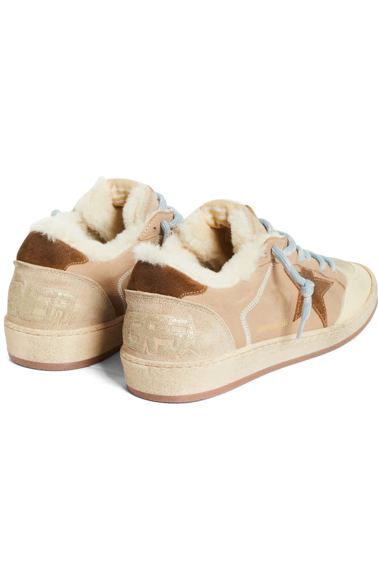 Golden Goose Ball Star Low Top Faux Shearling Lined Sneaker, Alternate, color, Beige/ Burned Brown