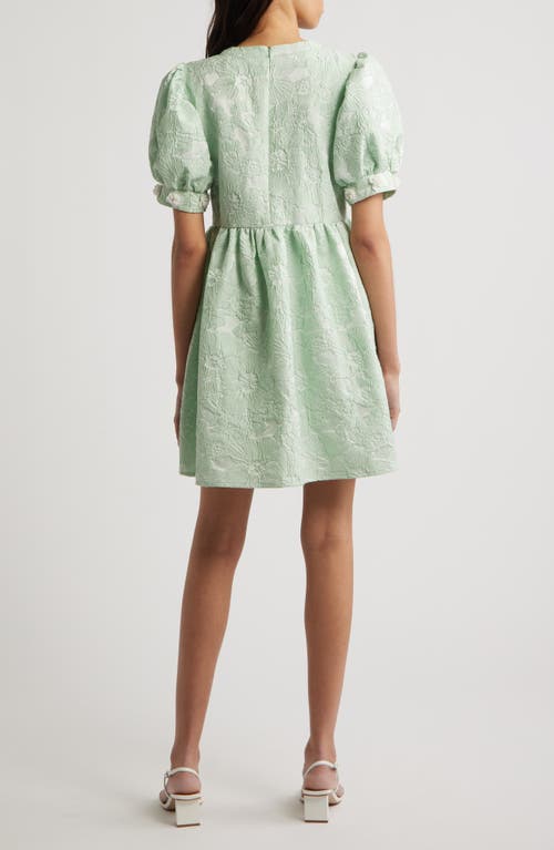 Sister Jane Plume Jacquard Minidress In Green