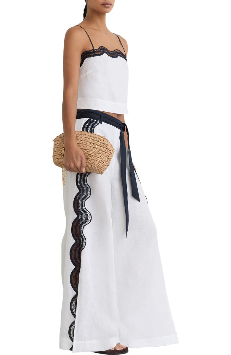 Reiss Fern Straw Clutch, Alternate, color, Natural