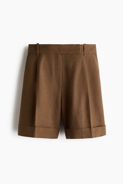 Tailored Linen-blend Shorts