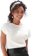 LASCANA Ribbed Short Sleeve Top