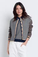 Central Park West Marlo Mixed Check Cardigan