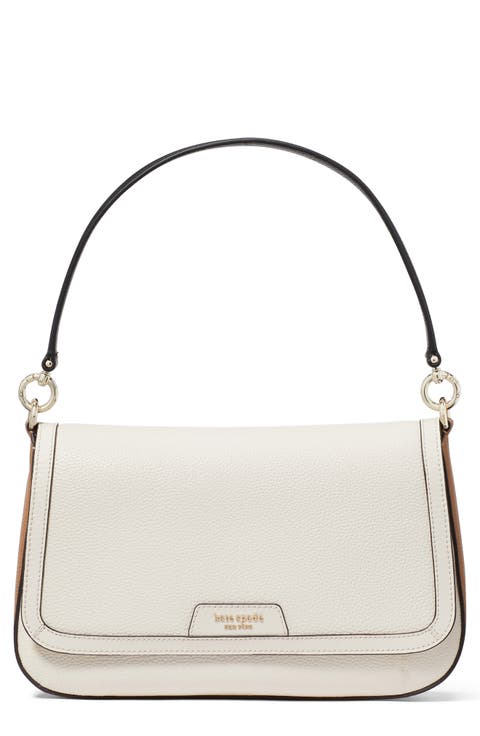 hudson colorblock pebbled leather satchel