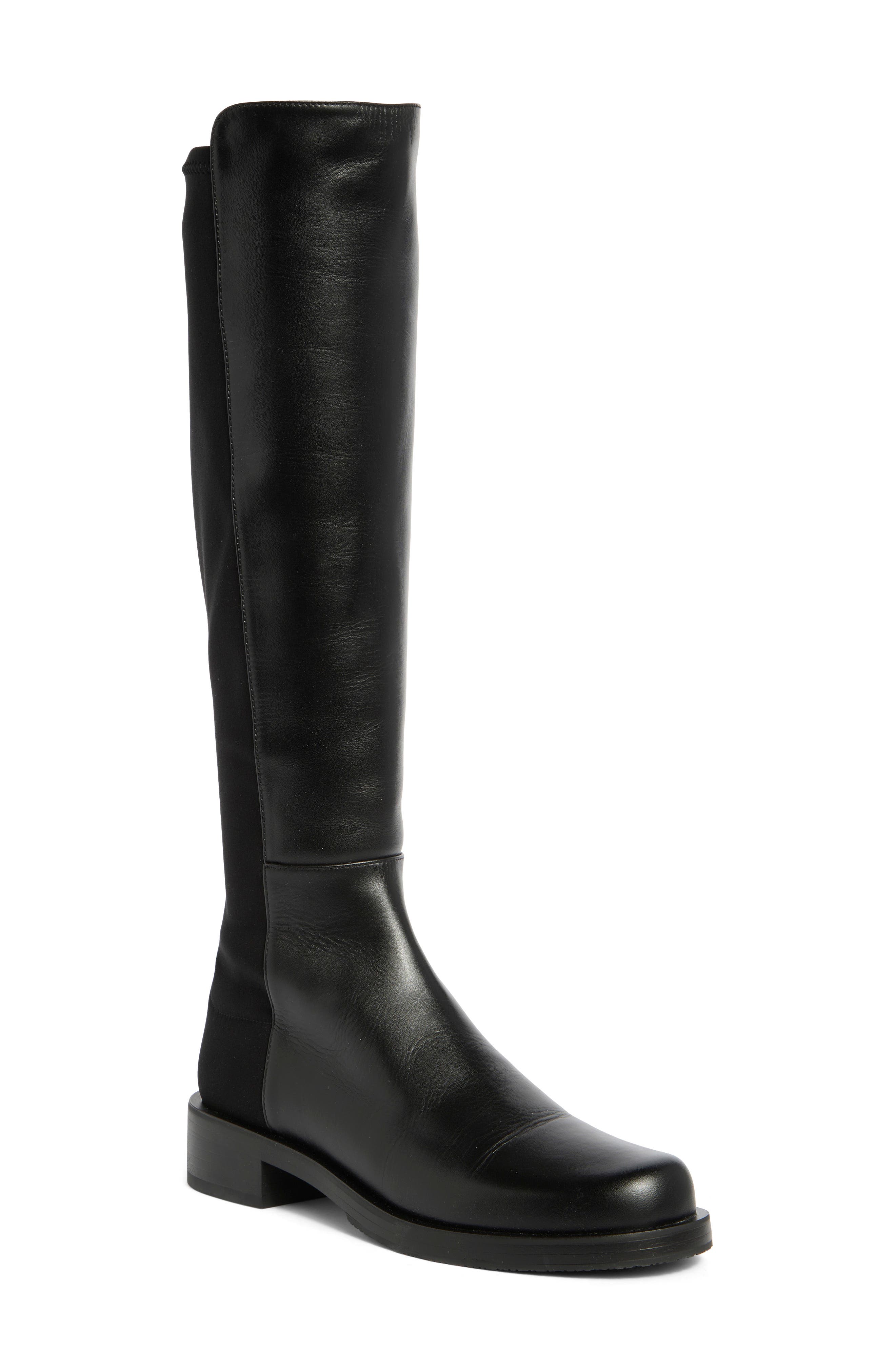 Stuart Weitzman Half & Half Knee High Boot, Main, color, Black