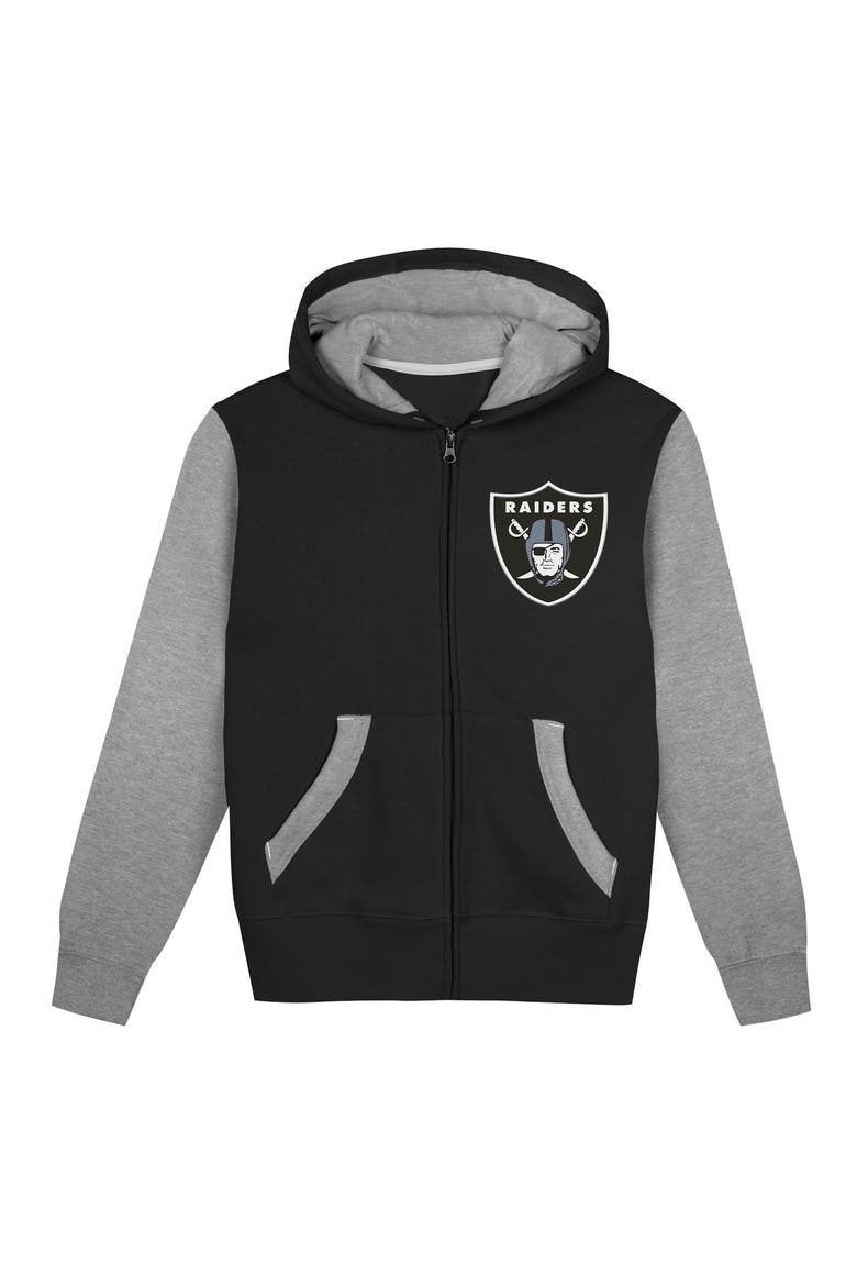 Toddler Outerstuff  Black/Silver Las Vegas Raiders Stadium Colorblock Full-Zip Hoodie, Alternate, color, Black