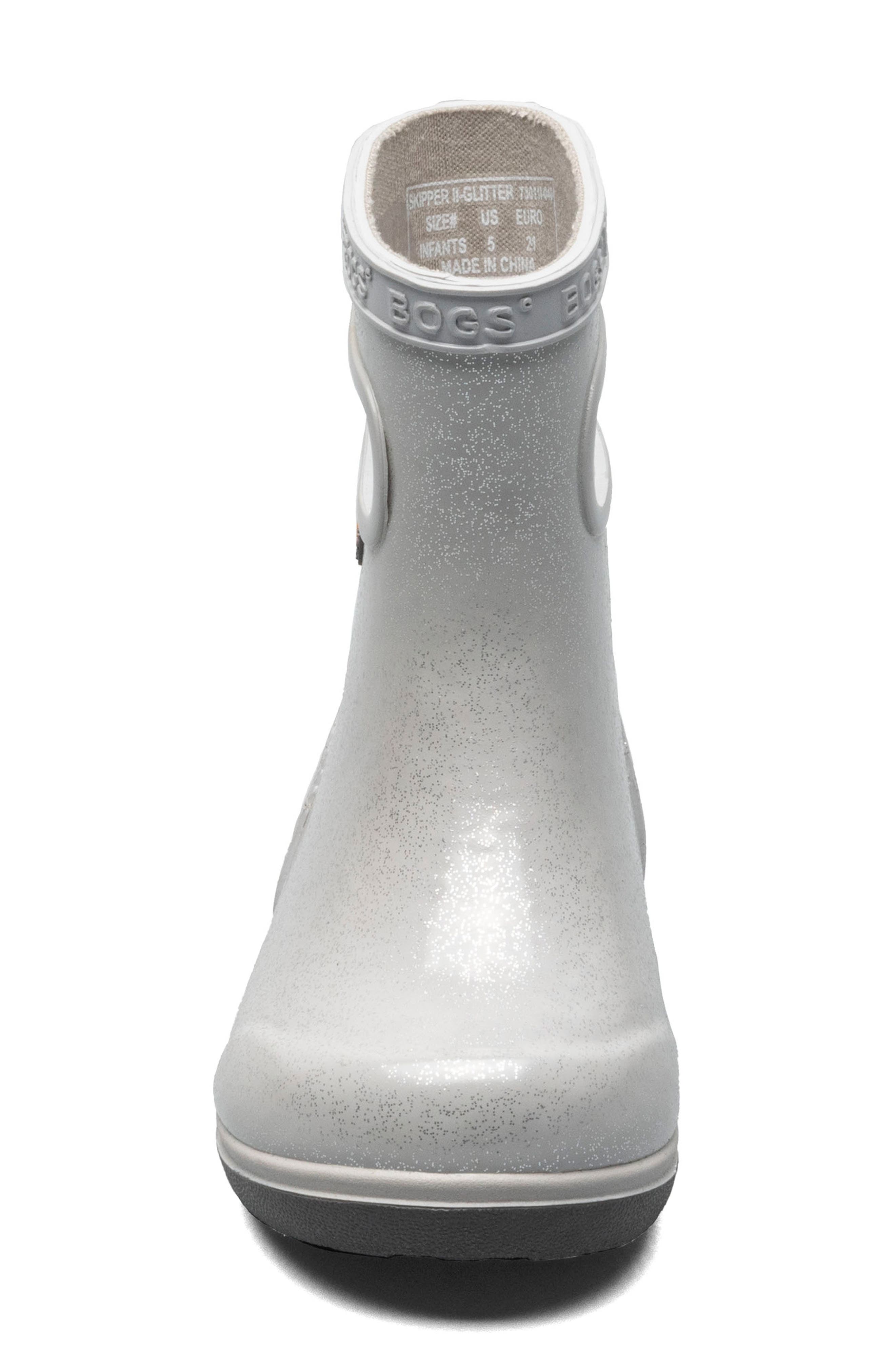Skipper II Waterproof Rain Boot, Alternate, color, SILVER