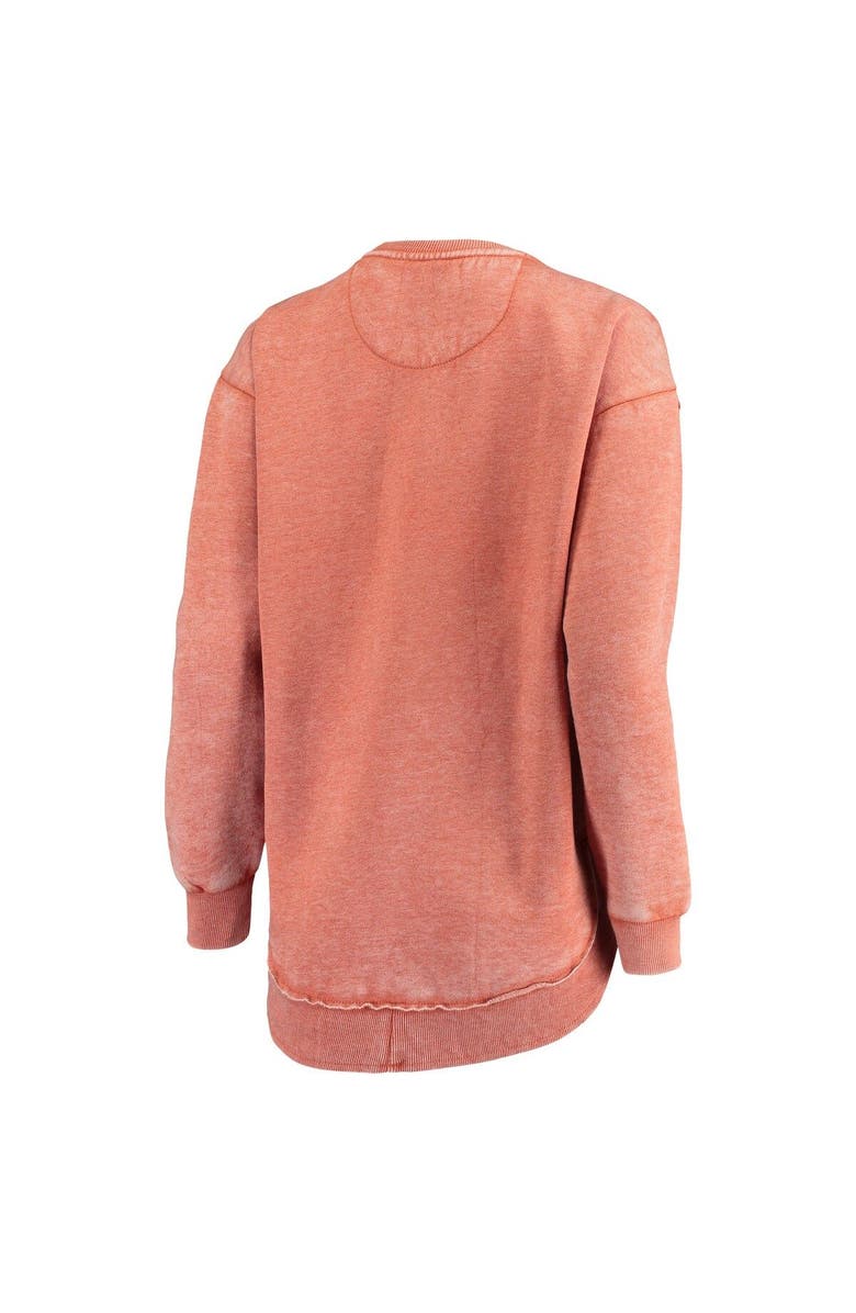 PRESSBOX Women's Pressbox Burnt Orange Texas Longhorns Vintage Wash Pullover Sweatshirt, Alternate, color, Burnt Orange
