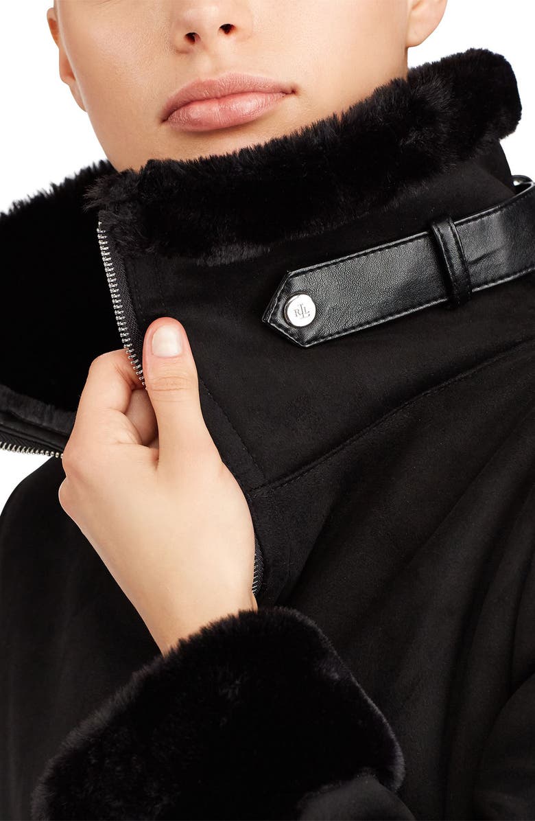 Lauren Ralph Lauren Faux Shearling Bomber Jacket, Alternate, color, 