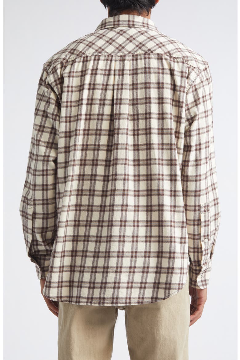 Workshop Plaid Flannel Button-Up Shirt, Alternate, color, SAND PLAID