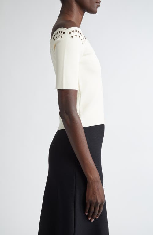 Altuzarra Posy Eyelet Embroidered Off The Shoulder Top In Ivory