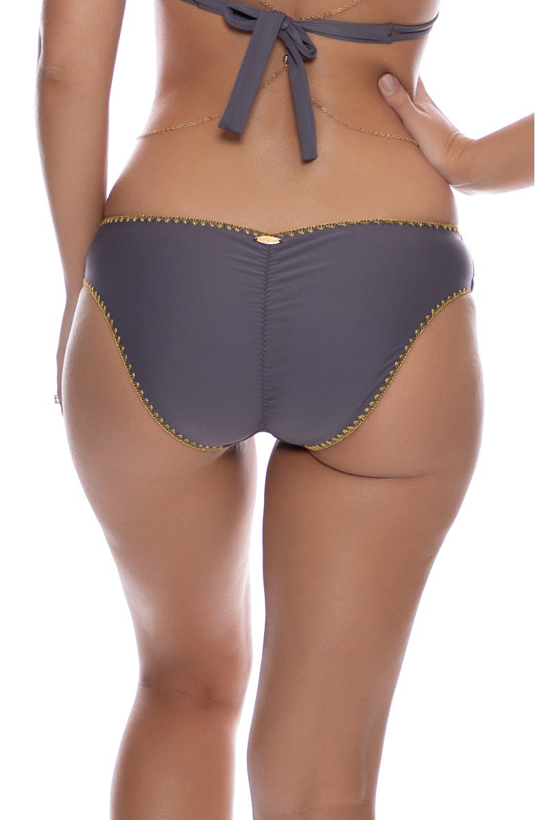 Luli Fama Grey Seamless Full Ruched Back Bottom, Alternate, color, Grey