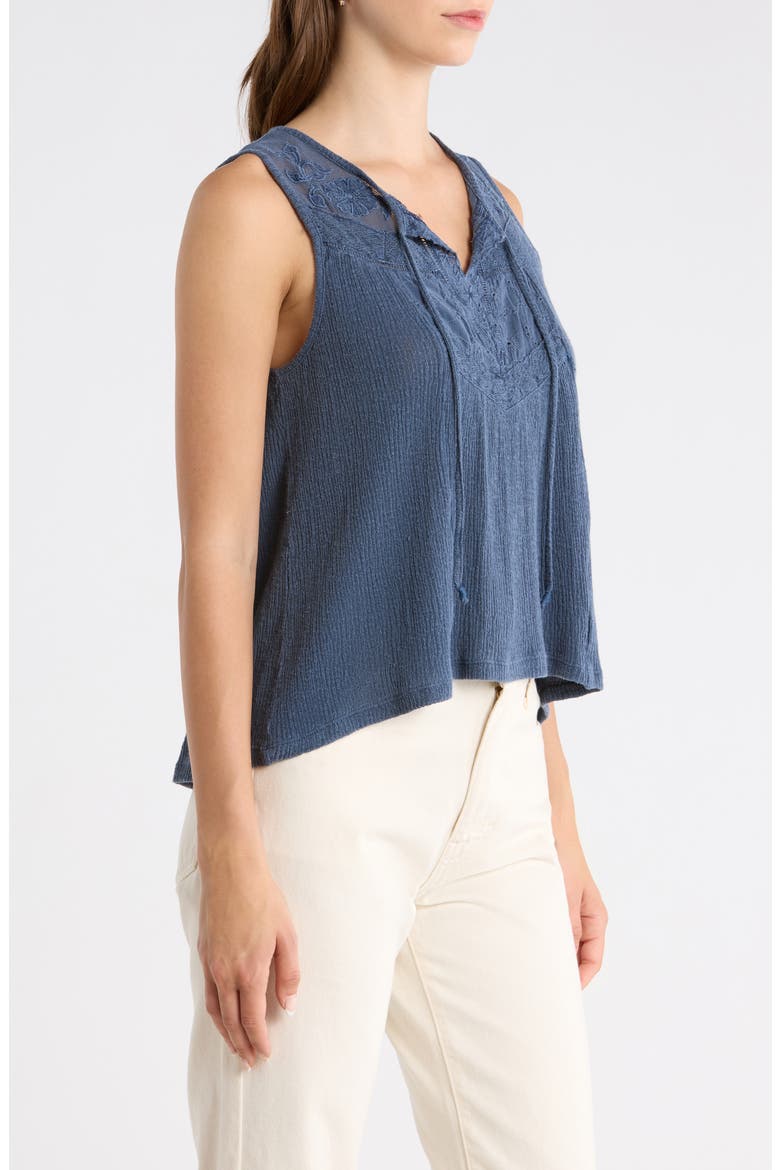 Cutwork Embroidered Cotton Swing Tank, Alternate, color, OMBRE BLUE
