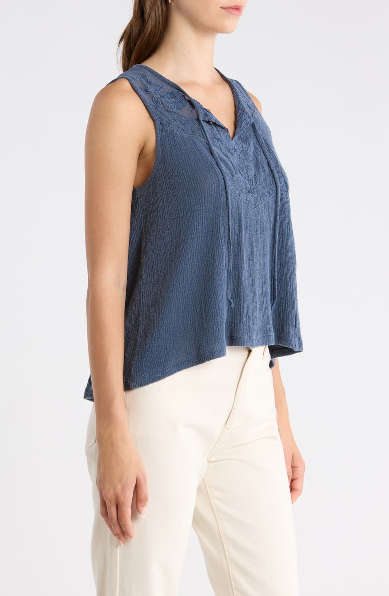 Lucky Brand Cutwork Embroidered Cotton Swing Tank, Alternate, color, Ombre Blue