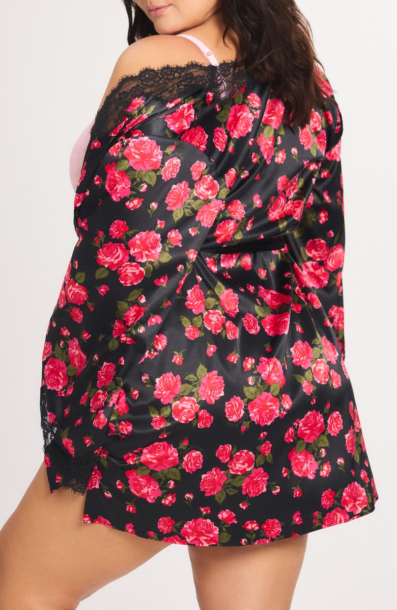 SAVAGE X FENTY Nite Shade Short Sleep Robe, Alternate, color, Hot Heavy Pink Rosy Passions