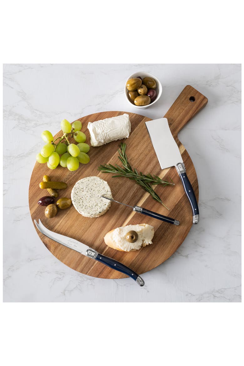 Laguiole 3-Piece Cheese Knife Set, Alternate, color, NAVY
