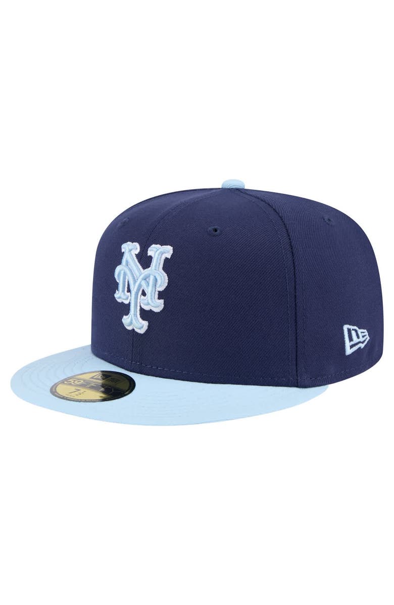 New Era Men's New Era Navy/Light Blue New York Mets Color Pack 2-Tone 59FIFTY Fitted Hat, Alternate, color, 