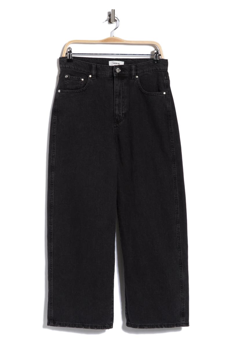 Barrel Leg Jeans, Main, color, BLACK DENIM