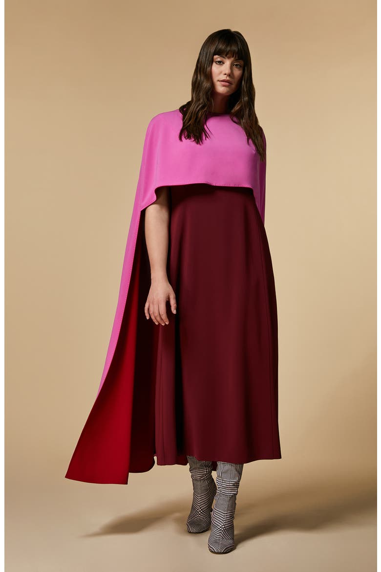 Flared Sheath Dress, Alternate, color, BORDEAUX