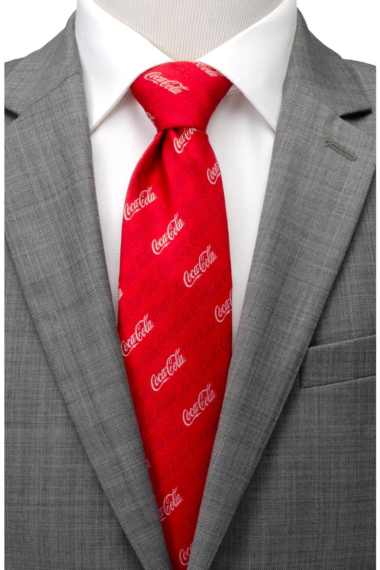 Coca-Cola® Logo Red Silk Blend Tie, Alternate, color, RED