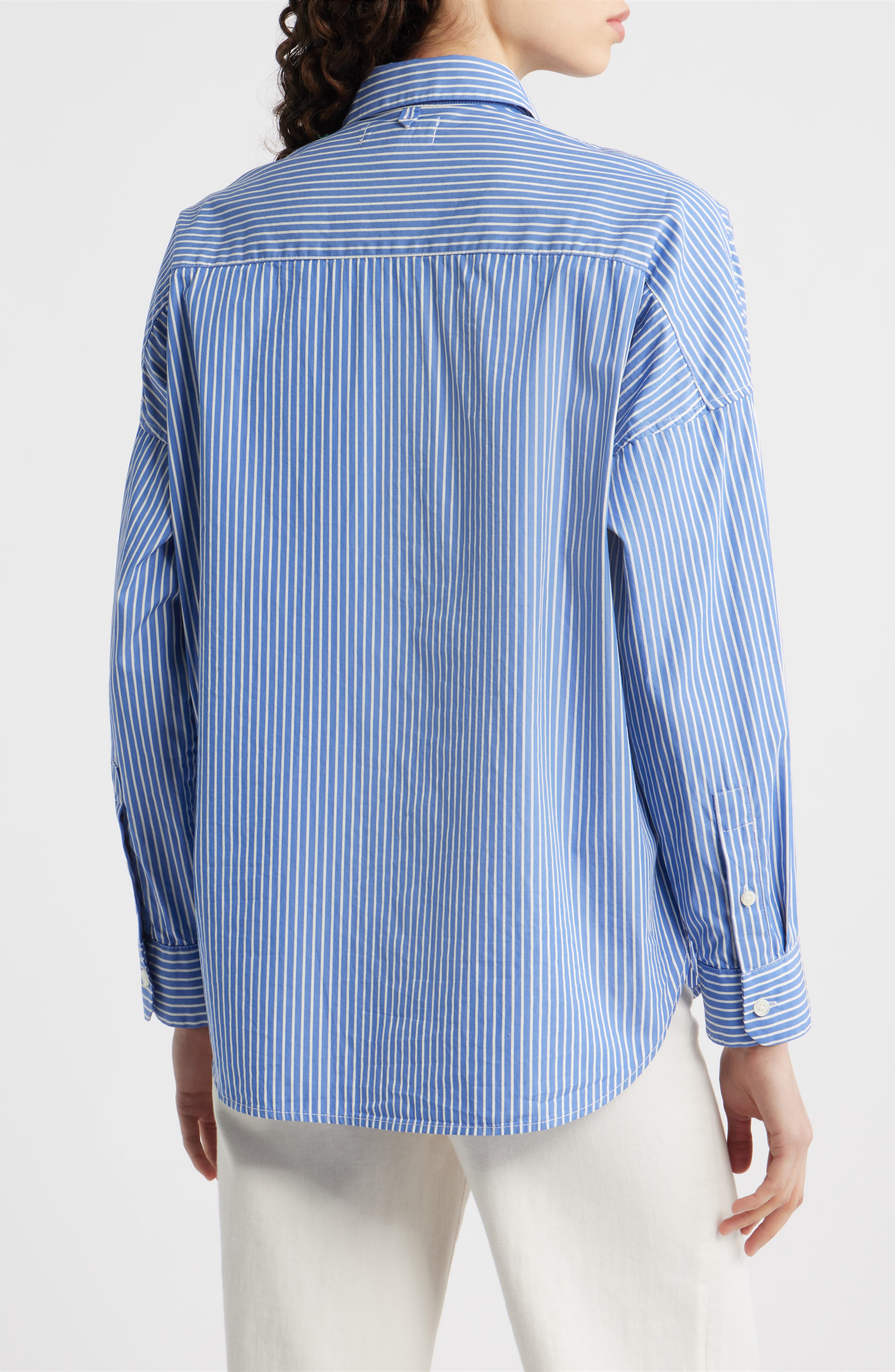 Jo Stripe Cotton Poplin Button-Up Shirt - image 2