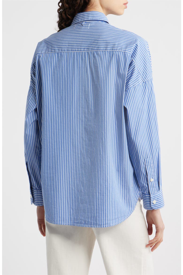 Jo Stripe Cotton Poplin Button-Up Shirt, Alternate, color, BLUE / WHITE STRIPE