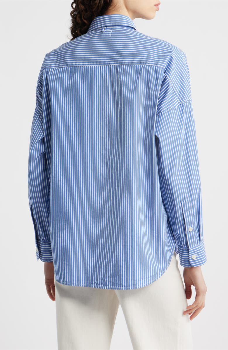 Alex Mill Jo Stripe Cotton Poplin Button-Up Shirt, Alternate, color, Blue / White Stripe