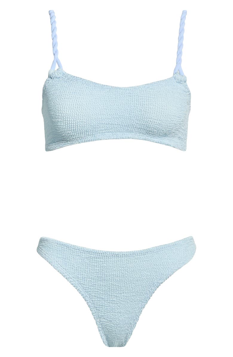 Hunza G Phoebe Two-Piece Bikini Swimsuit, Alternate, color, Metallic Ice Blue