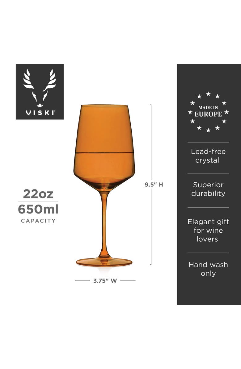 Viski Reserve Nouveau Crystal Wine Glasses Set of 4, Alternate, color, Sunset