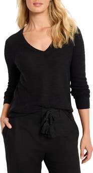 NIC+ZOE Breezy Textures Cotton Blend Sweater
