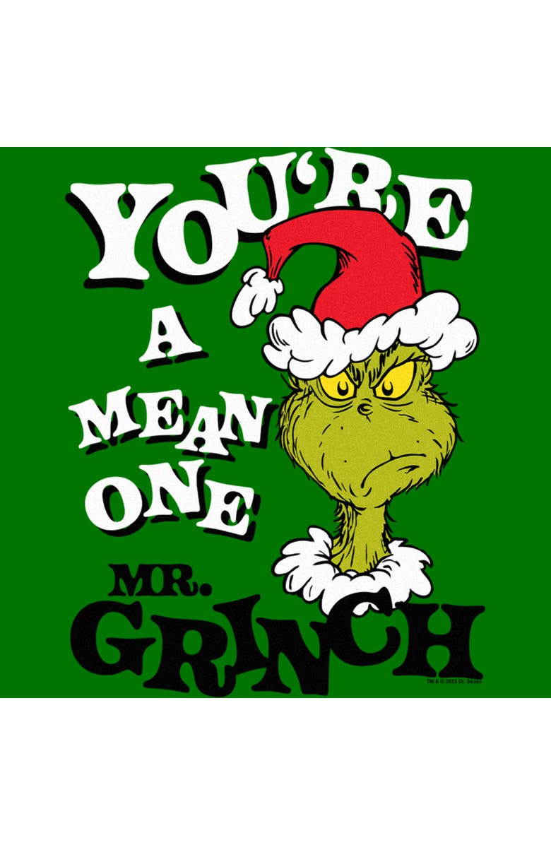 The Grinch Men's The Grinch Christmas Grinch You're a Mean One Portrait Graphic T-Shirt, Alternate, color, Kelly Green