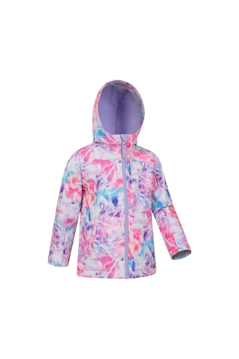 Childrens/Kids Patterned Water Resistant Soft Shell Jacket, Alternate, color, Bright Pink