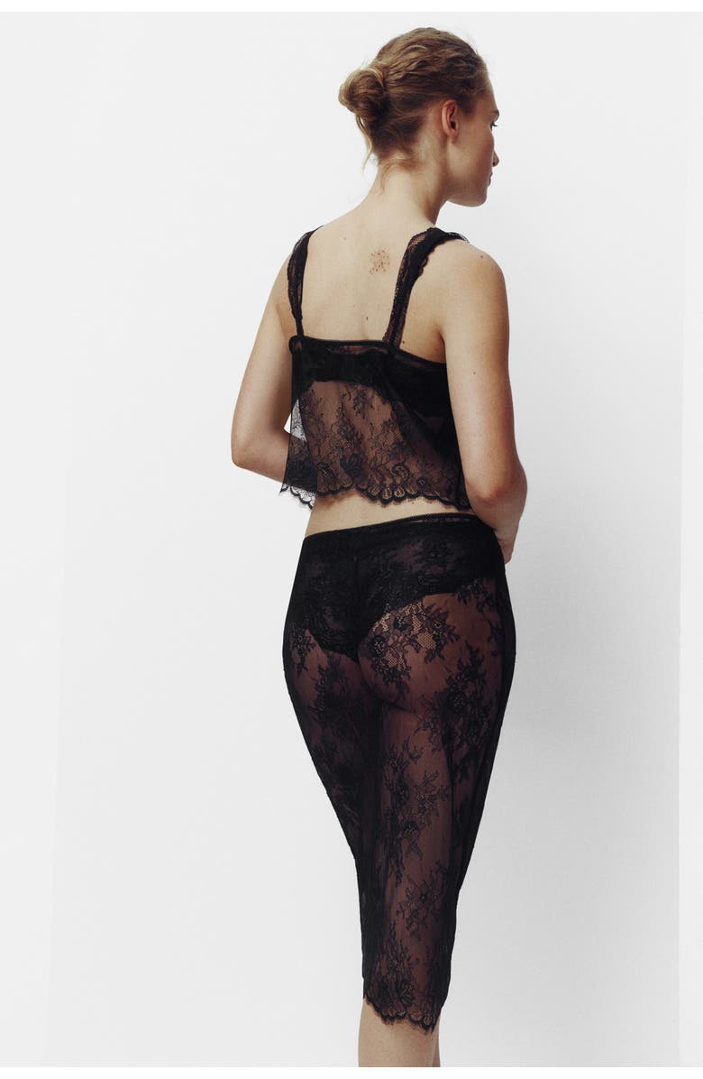 H&M Lace midi skirt, Alternate, color, Black