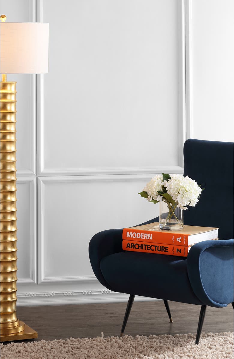 JONATHAN Y Serena 63" Metal LED Floor Lamp, Gold Painting, Alternate, color, Gold Painting