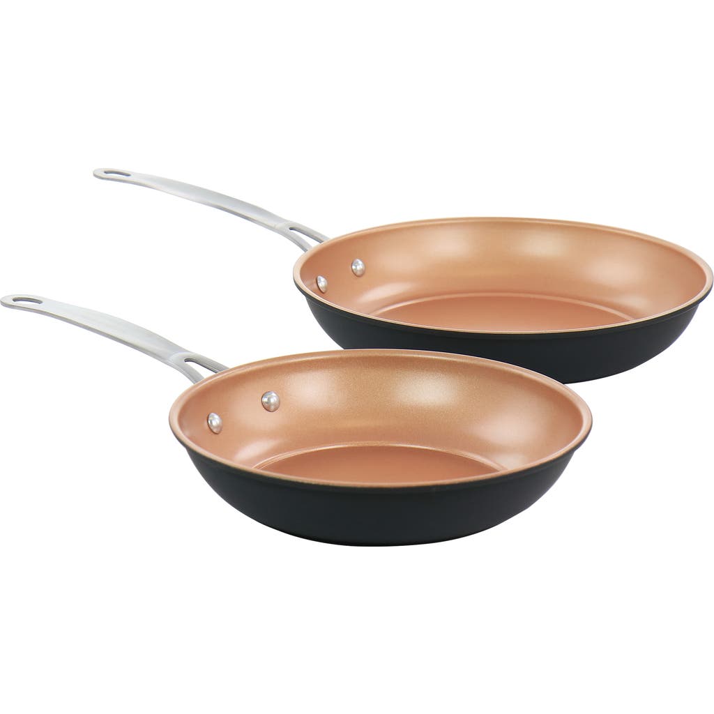 Gibson Home Chestnut 2 Piece Nonstick Carbon Steel Frying Pan Set In Copper In Multi