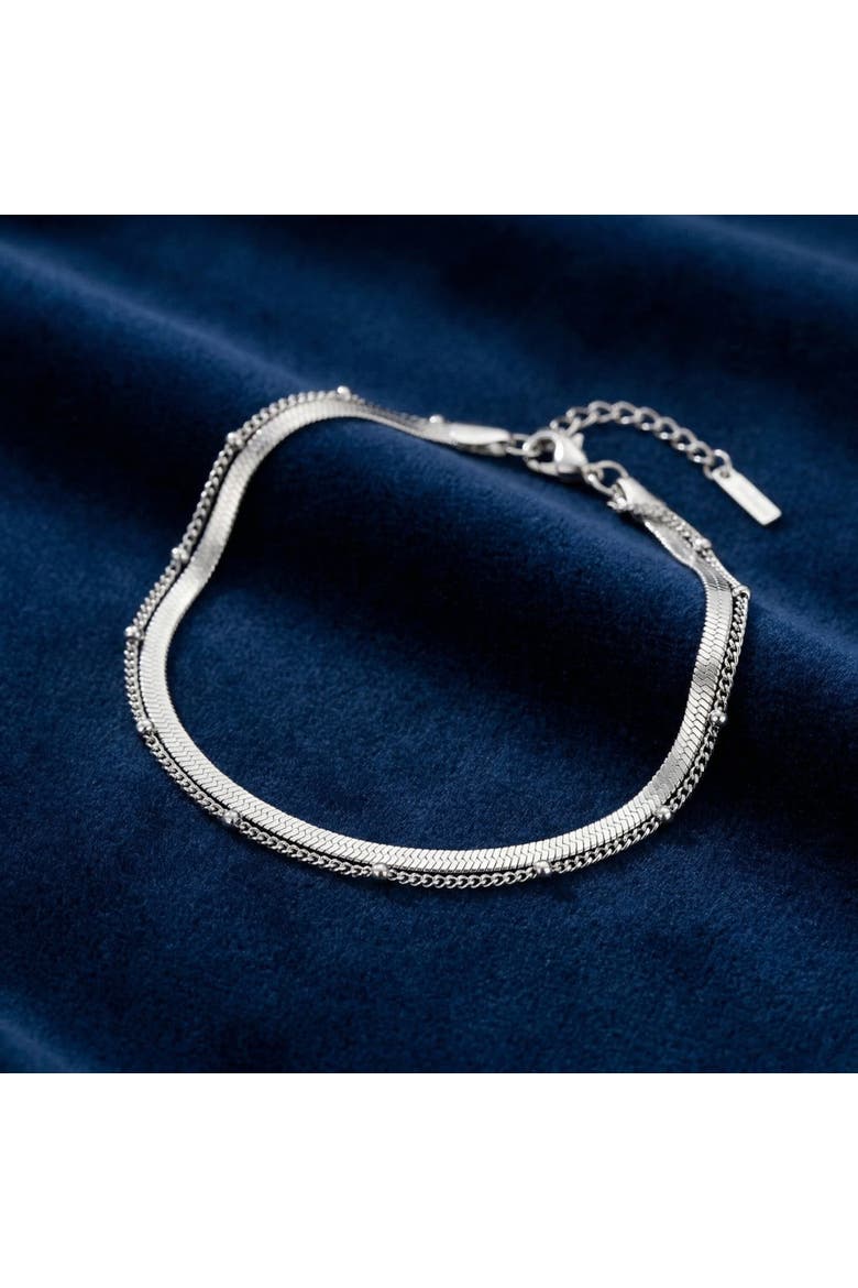 Stefanie Anklet Silver Plated 9.25" with 1.5" Extender, Alternate, color, Silver
