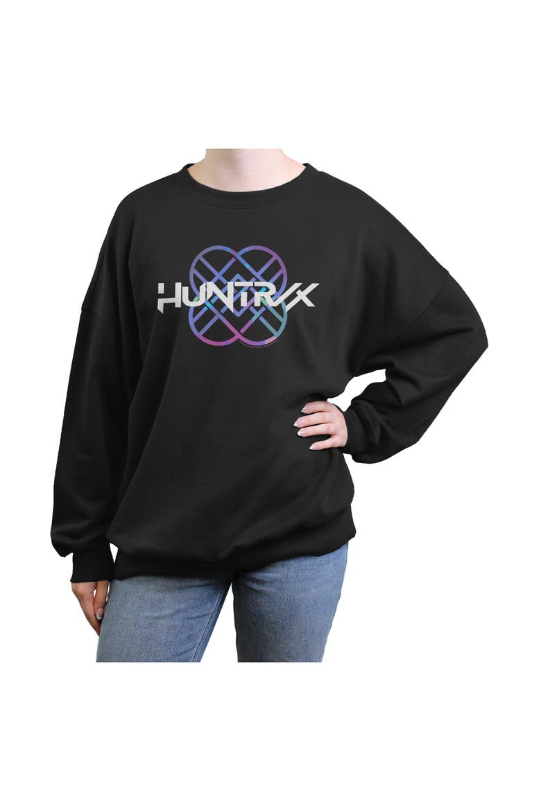 Junior's KPop Demon Hunters Super Stars Holographic Logo  Sweatshirt, Main, color, Black