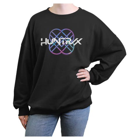 Junior's KPop Demon Hunters Super Stars Holographic Logo  Sweatshirt