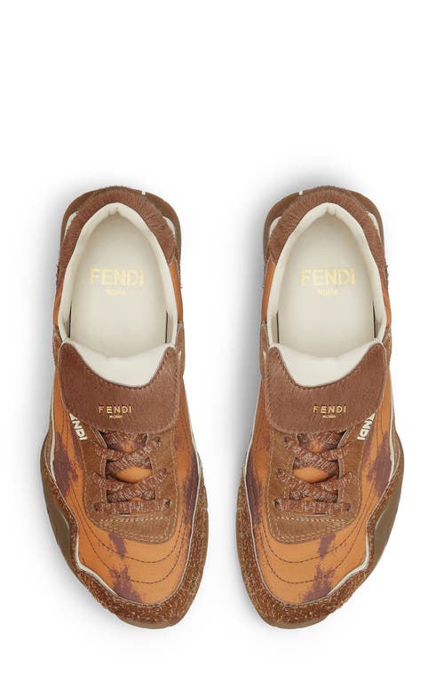 Fendi New Flow Low Top Sneaker In Brown