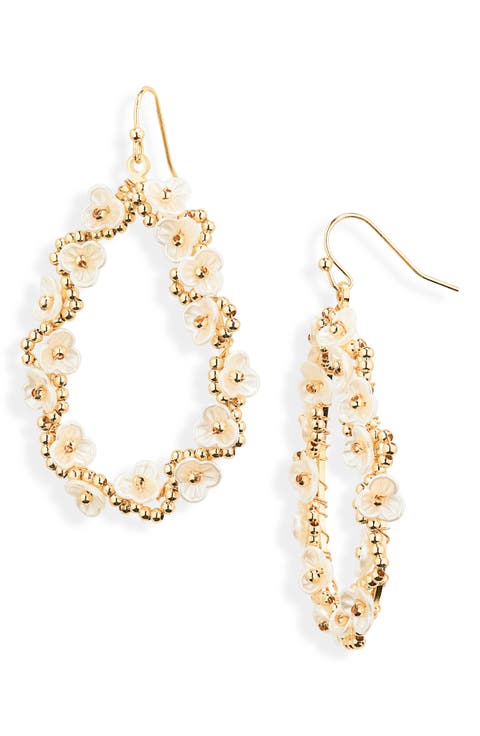 Flower Hoop Earrings