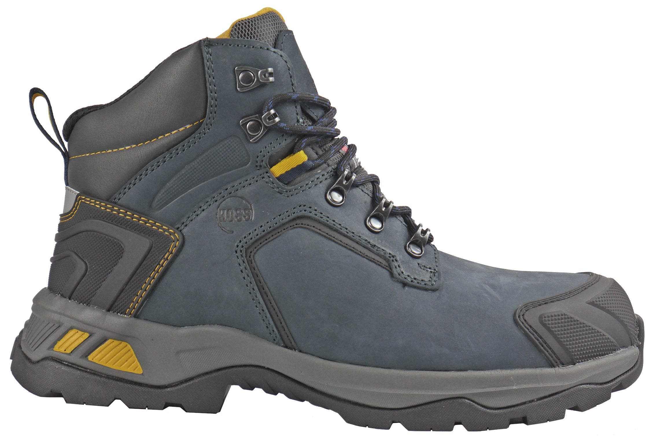 Hoss Boot Company HOSS Chiller Composite Toe Insulated Waterproof Work Boot, Alternate, color, Dark Grey With Yellow Accents